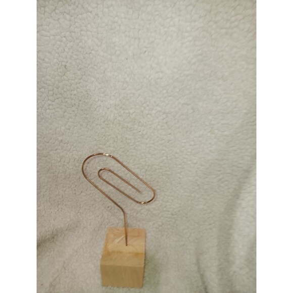 Eccolo Wood and Metal paperclip weight paper holder - Picture 2 of 3